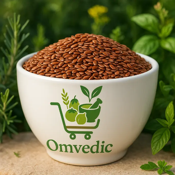 Omvedic Organic Flax seeds | Rich in Omega3 and Fatty Acid - 500g | Unroasted