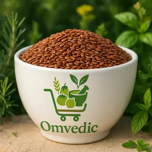 Omvedic Organic Flax seeds | Rich in Omega3 and Fatty Acid - 500g | Unroasted